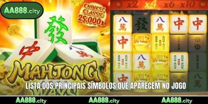 Lista dos principais símbolos que aparecem no jogo