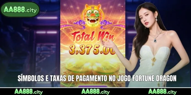 Símbolos e taxas de pagamento no jogo Fortune Dragon